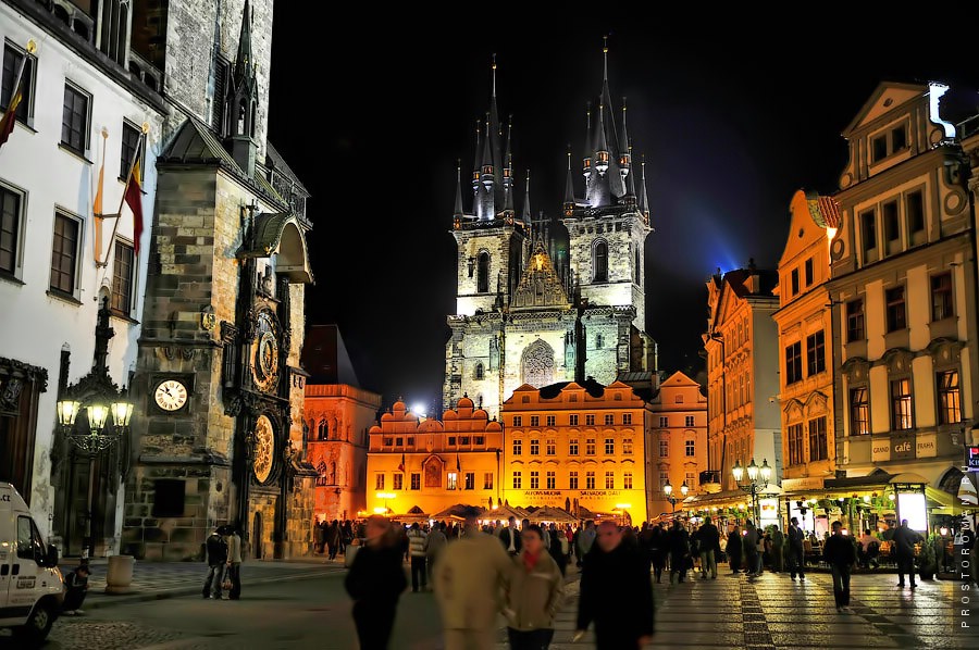 Прага, ночь